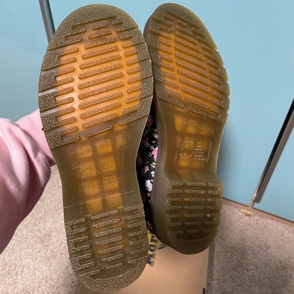 Dr Martens Page Floral Black Canvas Lace-up Boots Size 5 - Picture 7 of 8